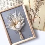 -色のない世界の花束-Antique dry flower bouquet frame #6ブーケフレーム　フレームブーケ　額縁入りブーケ