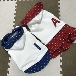 ☆犬服☆星柄パーカーシャツ&ワンピース　ハンドメイド　オーダー