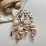 wood riri bear ネームキーホルダー