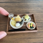 ミニチュアおでん定食　おでん　ほうれん草とベーコンの卵炒め　クレープ
