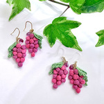 【ミニサイズ】葡萄の染めレースピアス/イヤリング
