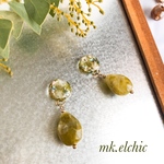 春の大人ナチュラルピスタチオグリーンのピアス／イヤリング