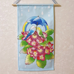 [ hukuhukuro様専用ページ ］セキセイインコと紫陽花&蛍が舞う夜(2作品)季節のタペストリー6月
