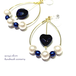 ブルーサンドのフープイヤリング