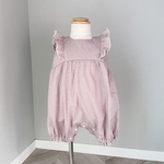 Cotton dobby lawn romper／コットンスノーカットドビーのベイビーロンパース／あずき／カバーオール／新生児／出産祝い／ベビー