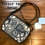 ミナペルホネン　forest tail beige ハンドメイドスクエアショルダー