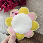 再販4★ピンクと黄色のお花の名札🌸