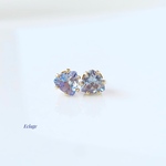 レア☆天然バイカラータンザナイトのトライアングルピアス（C）