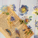 クリアシール Flowersシリーズ【ブルー】海外シール