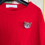 クマのモグオ君のブローチ（ブラウン）