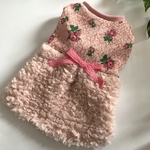  【完成品】お花柄🌸もふもふワンピ　犬服