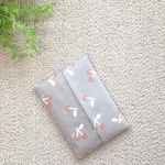 ポケットティッシュケース＊ティッシュケース＊デコレクションズ＊ライトグレー＊さくらんぼ