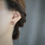 痛くないイヤリング☆ショコラブラウンの小さなリースのような イヤリング/227