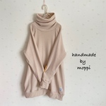 ★ロング丈シンプルタートル★ピンクベージュ