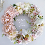 春♡ピンクローズフラワー造花リース