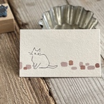 ねこ　呼んだ？　ゴム版はんこ