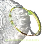 ペリドット　一連　コイルブレスレッド　スワロフスキー　黄緑　ブレスレッド　春　#minne_new #SSコレクション2022
