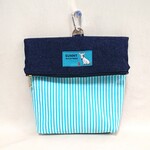 お散歩用マナーポーチ(デニム×ストライプ・ブルー)