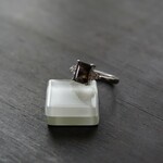 スモーキークォーツ　レクタングルトリプルCZリング　SILVER925