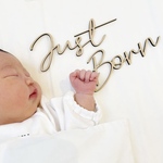 【送料込】Just born レターバナー　ニューボーンフォト　木製　ジャストボーン