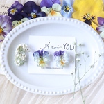 YOU made⚮̈ビオラ 耳飾り《light purple×white》2.12 No.1