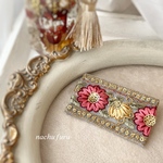 インド刺繍のリボンブローチ　08