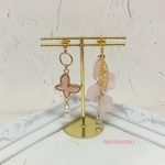 淡色蝶 と 花びら の ピアス / イヤリング / マスクチャーム 〜 桜色 〜