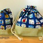 【入園入学　】　お弁当袋＆コップ袋セット 電車Ｂ