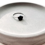 天然石　ブラックオニキス　6×8mm オーバル　爪留めリング　指輪　silver925
