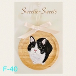 【送料無料】F-40🐾通年使える猫ちゃんオーナメント/白黒猫/ハチワレ