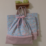 【送料0】再販＊入園入学セット✴︎裏もかわいい素敵なドレスアップ👗✨🎀【レッスンバッグ×シューズ入れ×体操服入れ】３点set