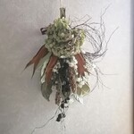 【蔓・実りスワッグ】グレビアゴールド&キビ＋紫陽花　ナチュラルスワッグ
