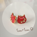 再販3☆赤ねこ黒ねこピアス