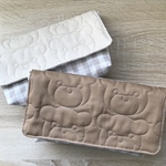 　大きめ！カトラリーケースも入る♪くま♡キルティング（グレーチェック）マジックテープ式✳︎横入れお弁当袋（封筒型）/オムツポーチ/男の子/女の子
