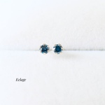 〈10K〉ブルーダイヤモンドのスタッドピアス（2mm）