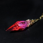 レジン　クリスタル　ネックレス　パープルとブラッドレッドのグラデーション71