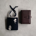 四角い巾着　ロロマ巾着　bonheur navy minaperhonen