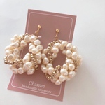 《再販》ランダムパールフープ（ピアス/イヤリング/樹脂ピアス)