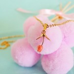 【❀母の日❀】Pink coral Tulip Necklace