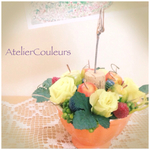 フルーツとお花のメモスタンド