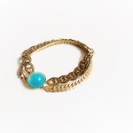 レイヤードチェーン ターコイズムーン ブレスレット vintage clasp <tq2>