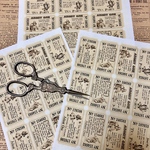 (再販×1)アリスのチケット(brown)B＊ノーカットコラージュ素材＊コラージュペーパー＊紙モノ
