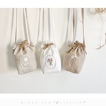 ⌣ 刺繍の2way巾着ポシェット　※kuumaaさまorder