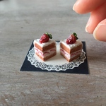 ミニチュア　苺のショートケーキ2ピース