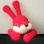 ウサギおじさん＊レッド「おつかれさまだね」＊手だけグルグル＊羊毛フェルト