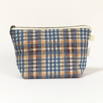 (size M) Lämmin zipper pouch / 北欧風チェック柄ファスナーポーチ