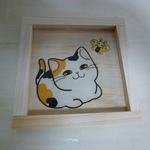 木工細工の可愛い鍋敷(猫S)