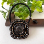 【再販感謝】＊ブラックラブラドライトのヘアゴム(ブラウン)＊