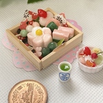 ミニチュアフードお花見にどうぞ！春のスイーツ　白玉フルーツポンチ　お茶セット