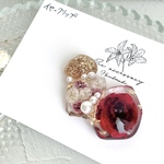 [半額SALE] .*･ﾟブリザーブドフラワー×薔薇×右耳用イヤークリップ.ﾟ･*.